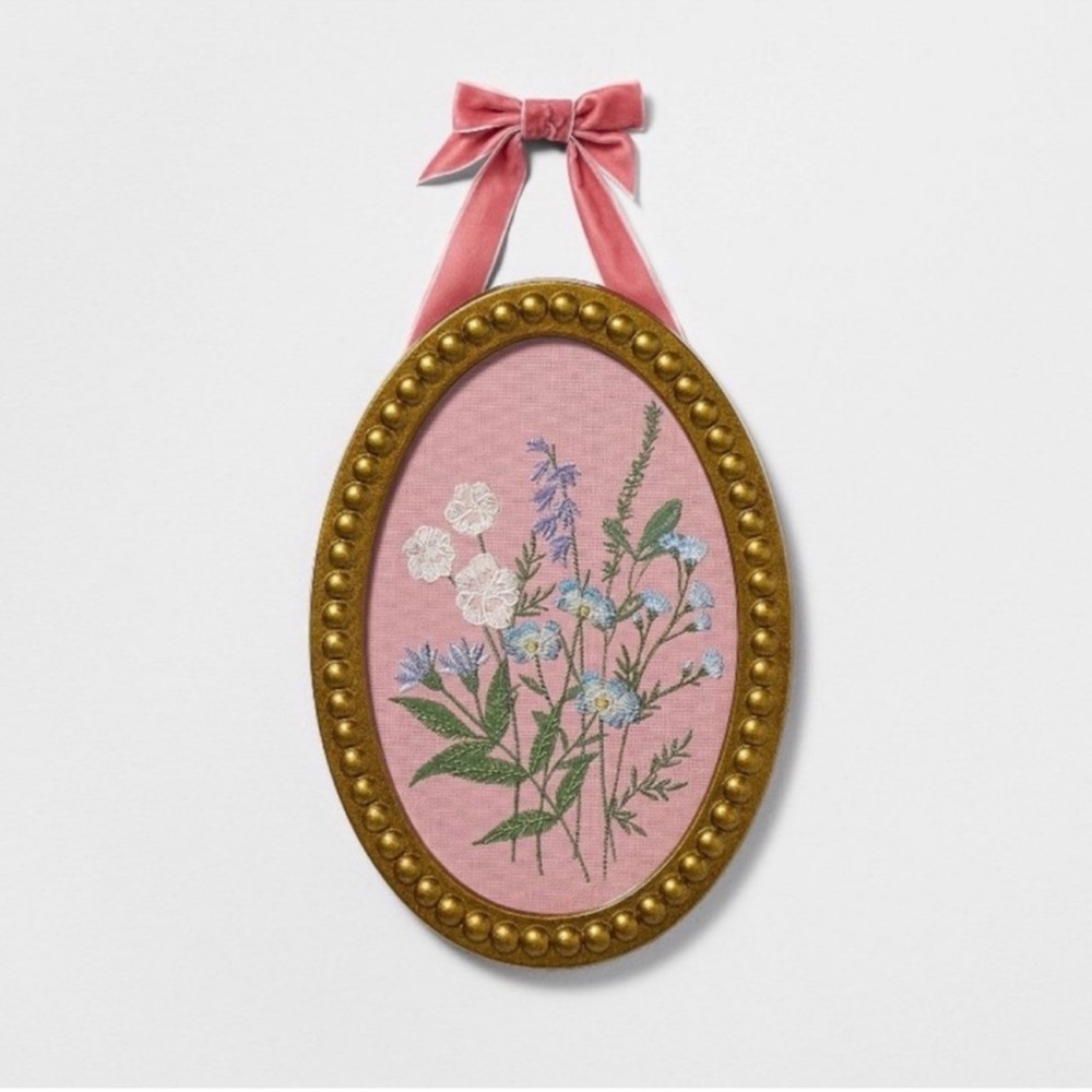 New! Studio McGee Cross Stitch Floral Wall Art, Spring 2026 Collection, Sold Out